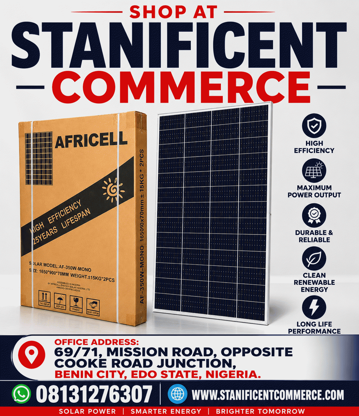 Africell 350watts Mono Solar Panel