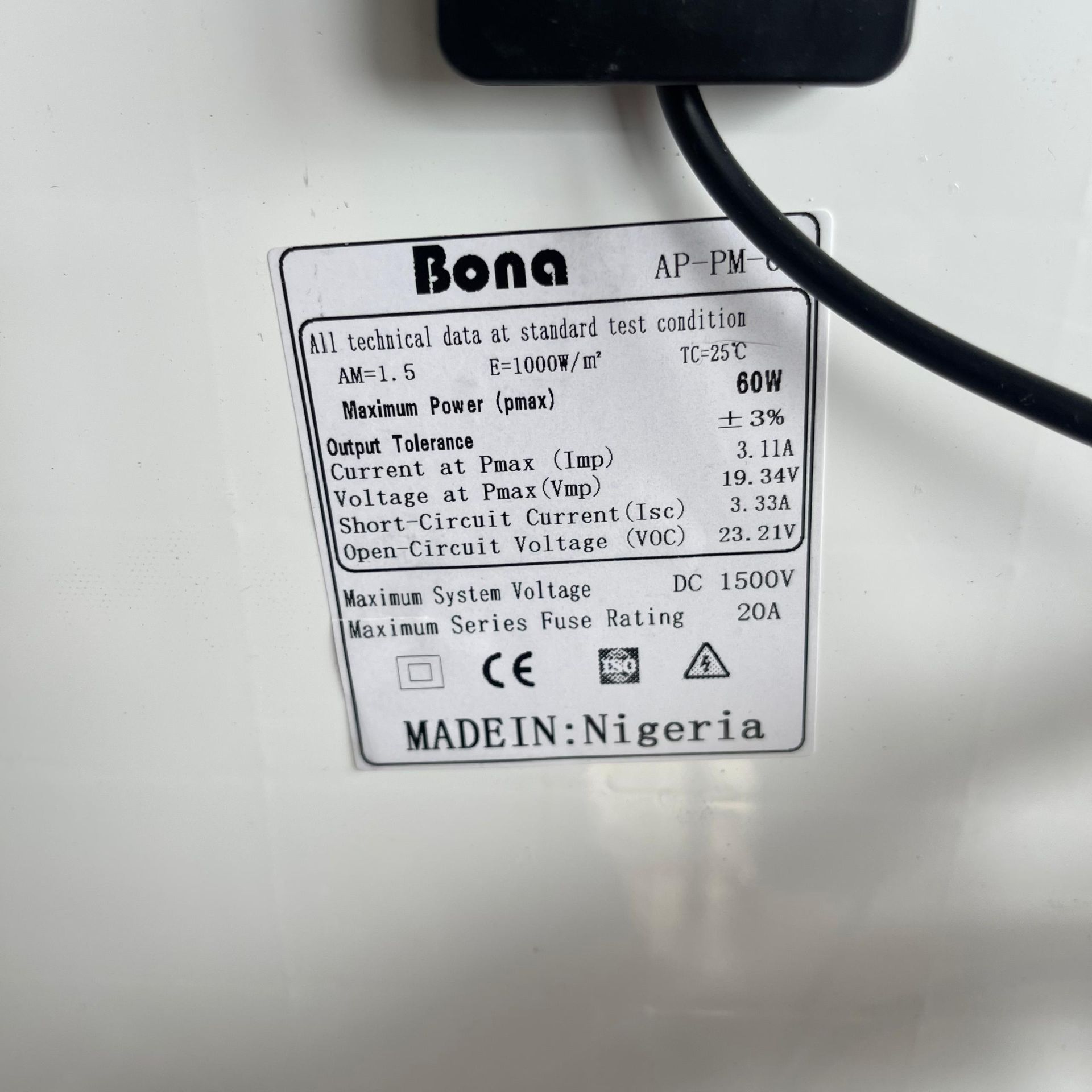 Bona 60watts Solar Panel