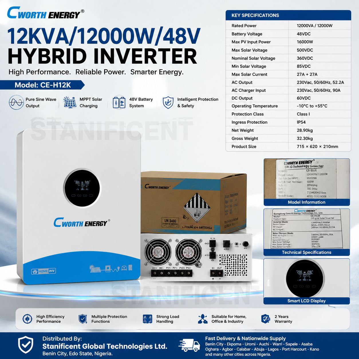 Cworth Energy 12kva12000w48v Hybrid Inverter