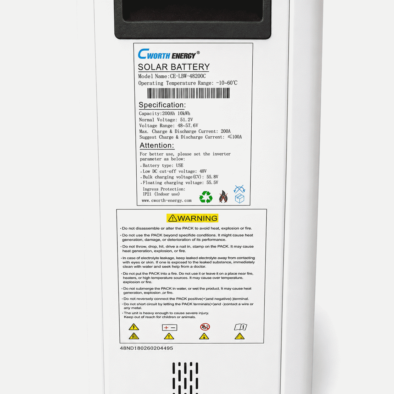 Cworth Energy 51.2v200ah10kwh Lithium Battery (4)