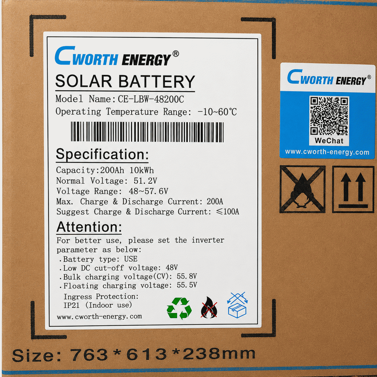 Cworth Energy 51.2v200ah10kwh Lithium Battery (6)