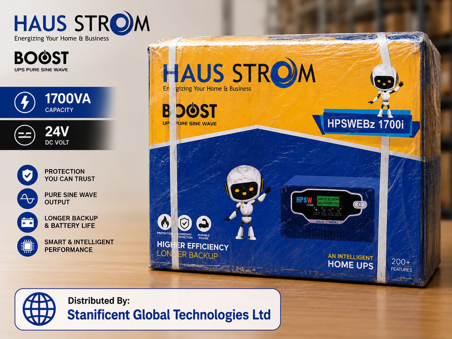 Haustrom 1.7KVA/1700VA/24V Inverter
