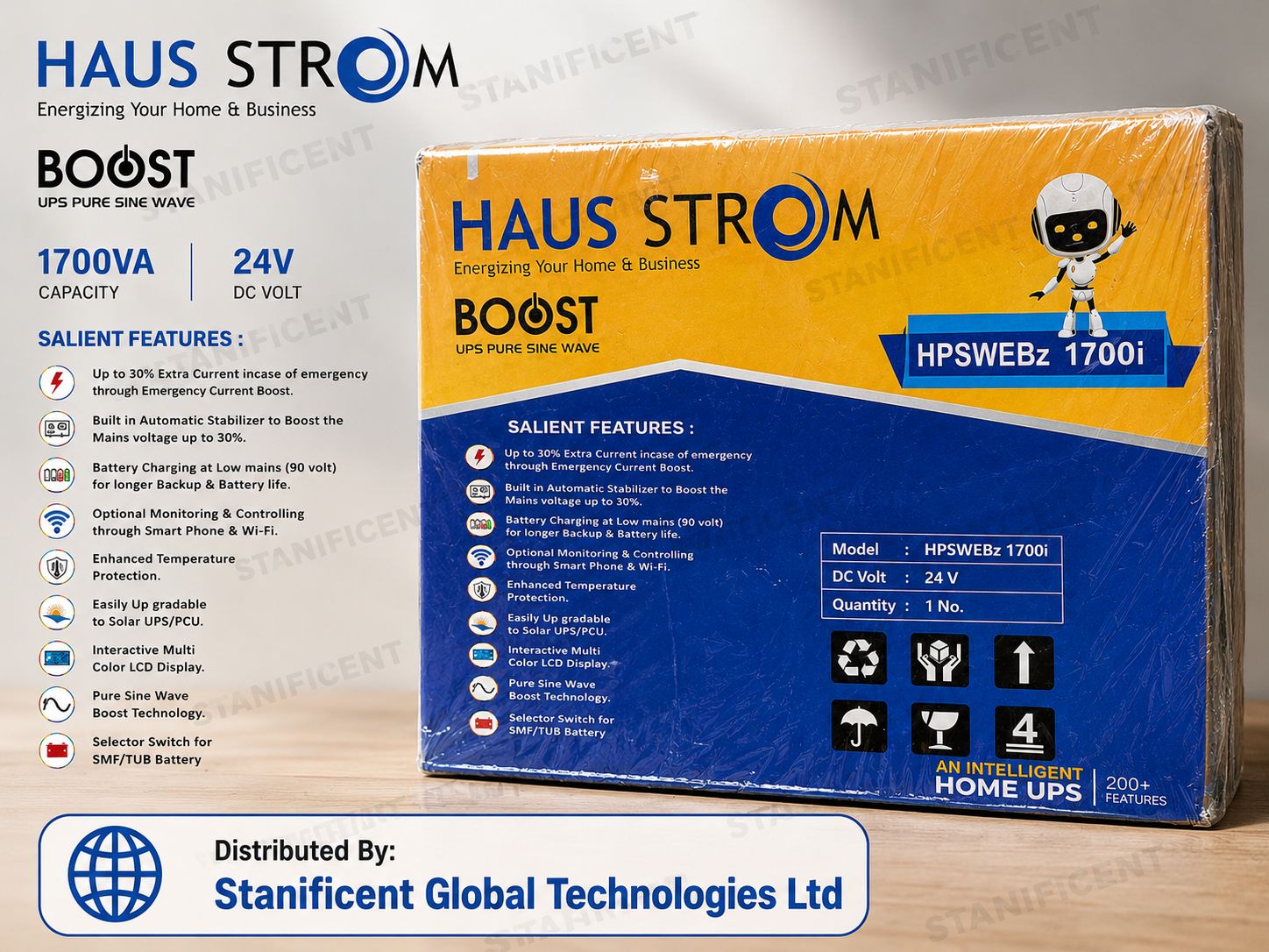 Haustrom 1.7kva1700va24v Inverter