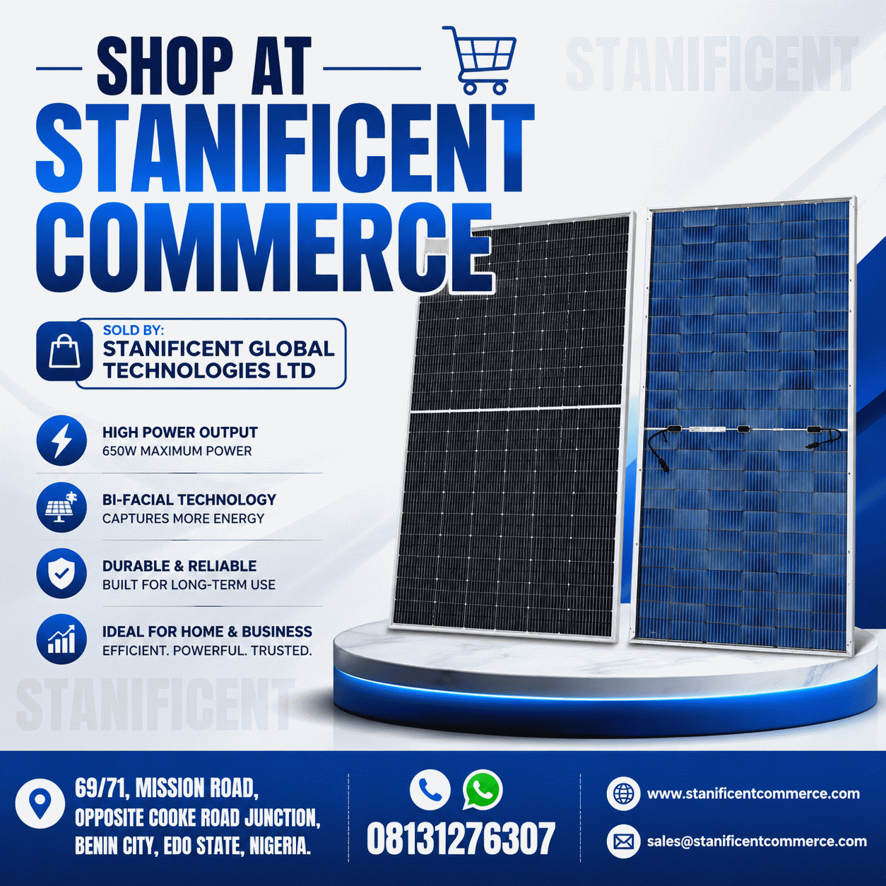Jinko 650watts Bi-Facial Mono Solar Panel
