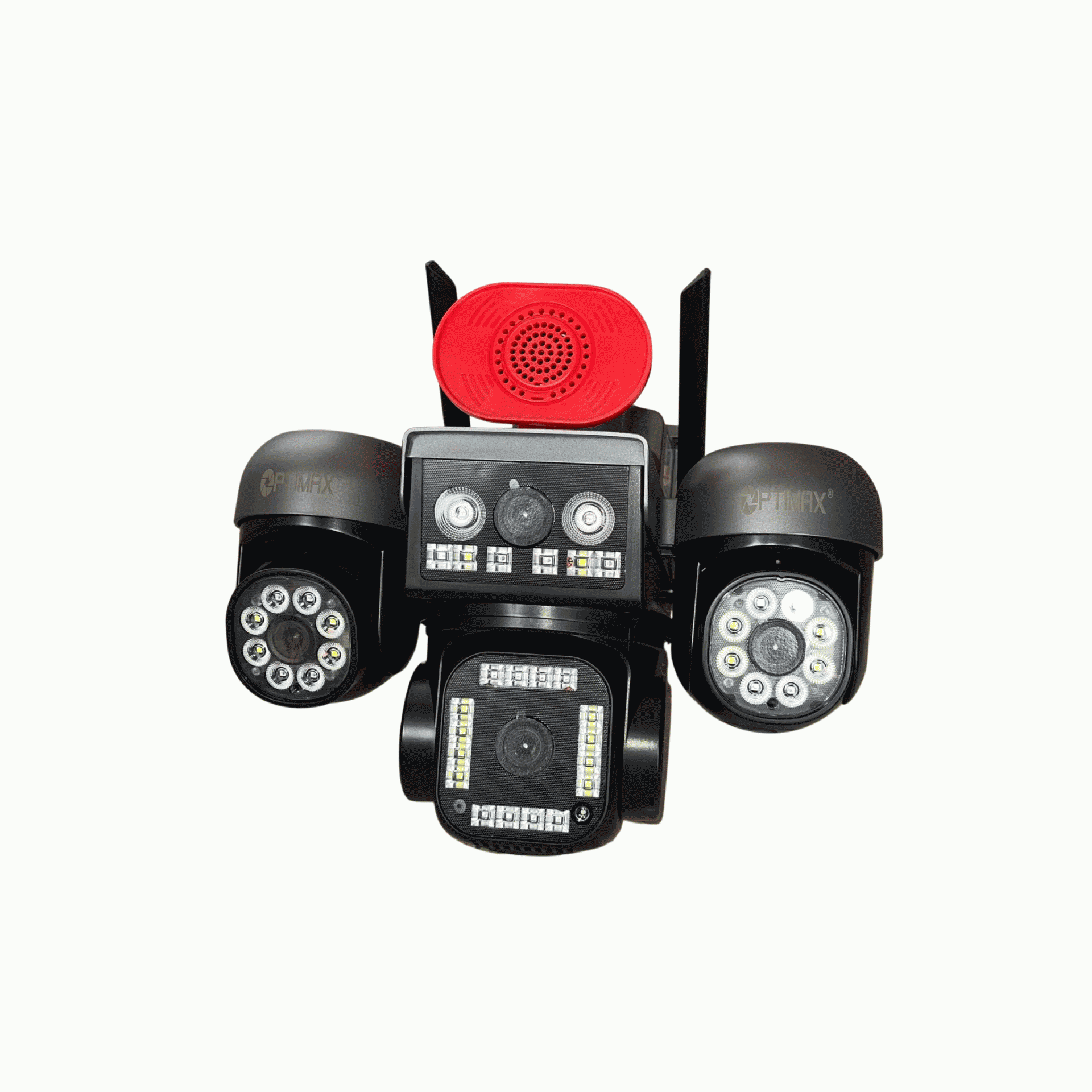 Optimax Smart Ai Four Lens Double Panel Solar Ptz Camera Hi Easy App