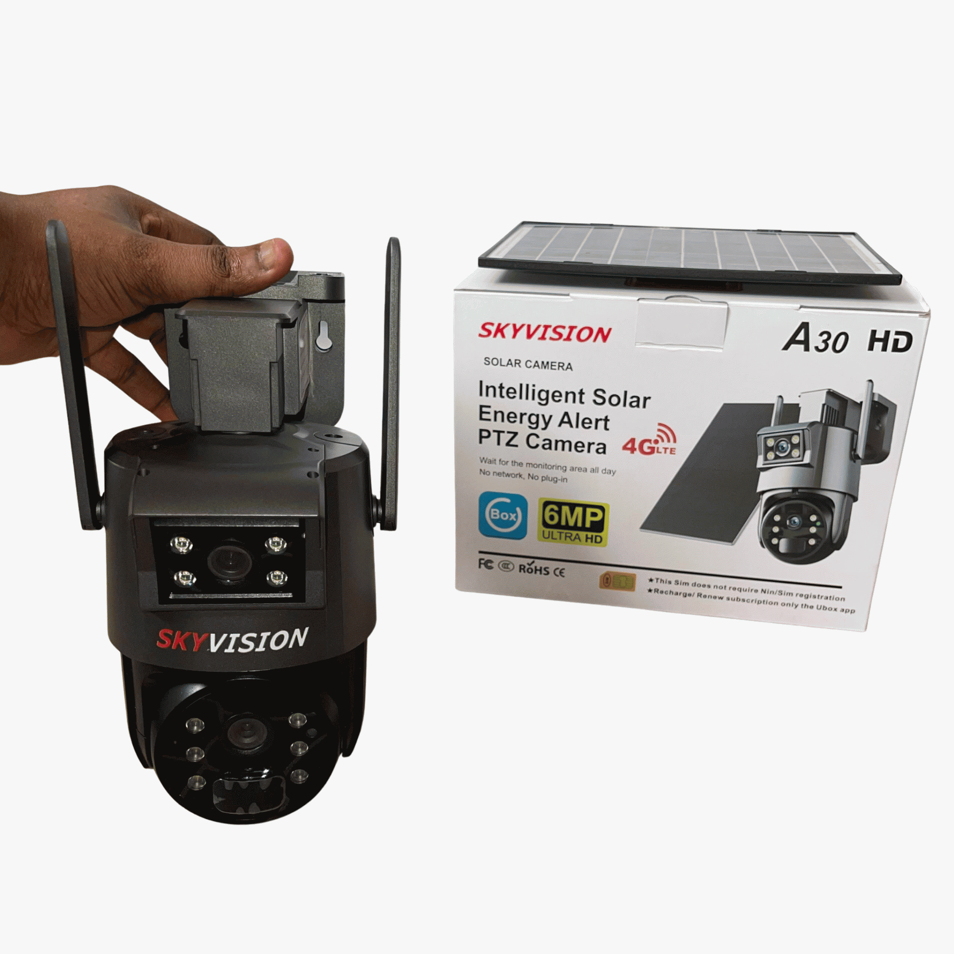 Skyvision 6mp A30 4g Dual Lens Solar Ptz Outdoor Camera With Auto Tracking (ubox App) (2)