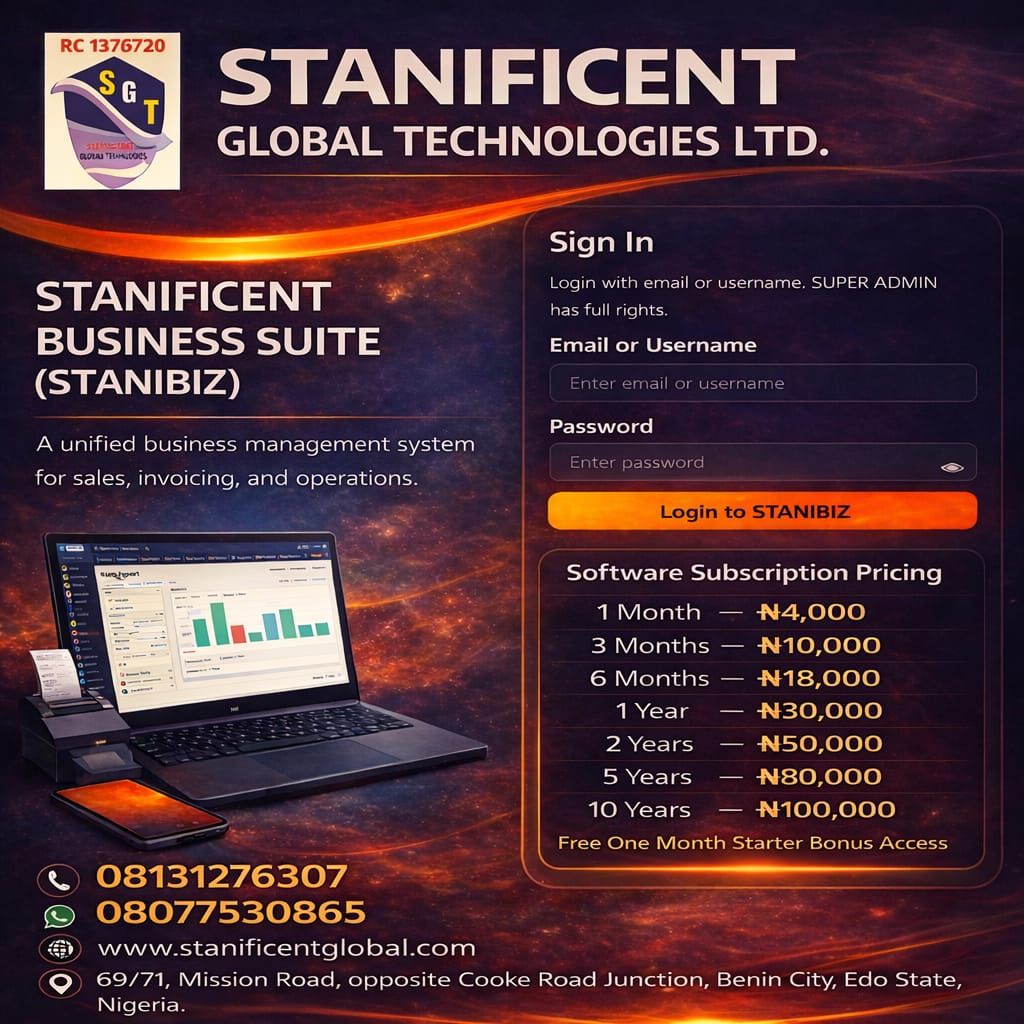 STANIBIZ Enterprise Software Setup Training Fee