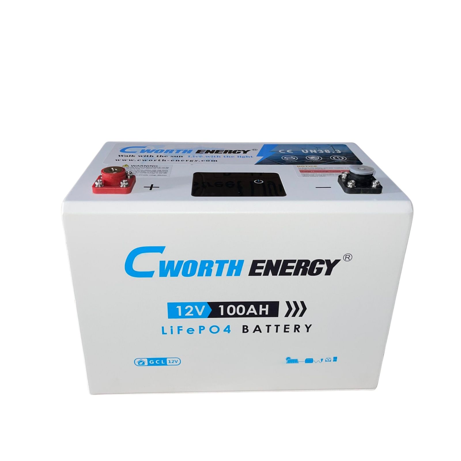 Cworth 12V/100AH/1.28KWh Lithium Battery